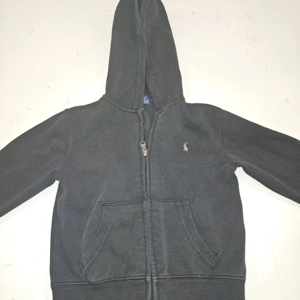 Polo Ralph Lauren Kids Zip Hoodie – Rich Black, Size 4T, Cotton